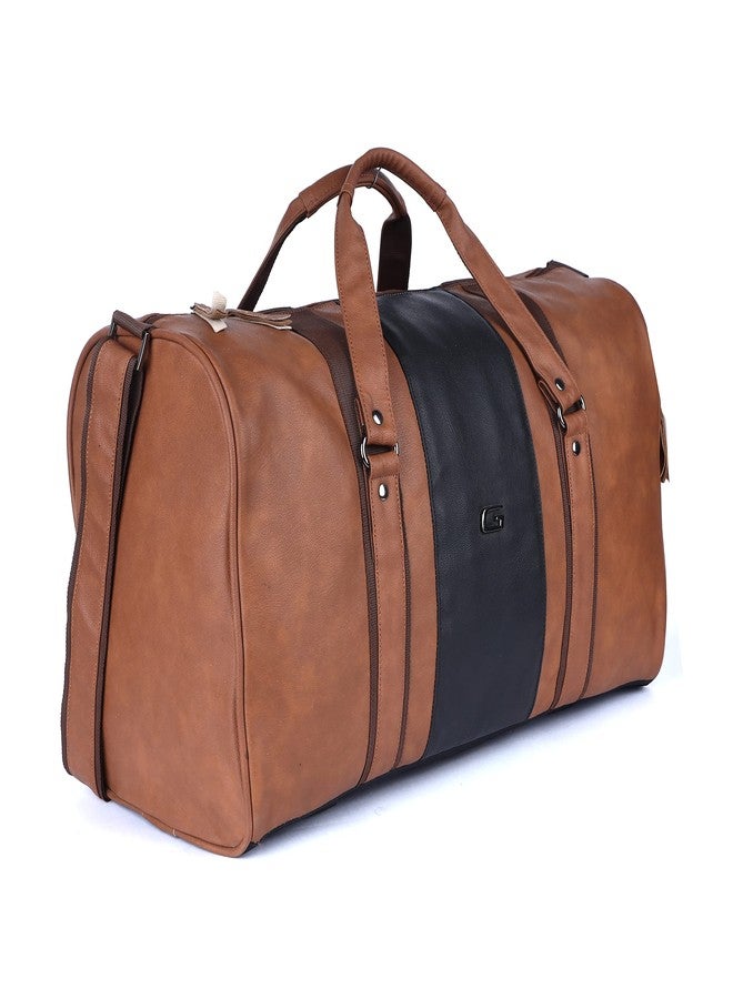 Gear Vintage Faux Leather 26L Water Resistant Travel Duffle Bag/Gym Bag for Men/Women (Tan), W-23 CM, Multicolor - Image 2